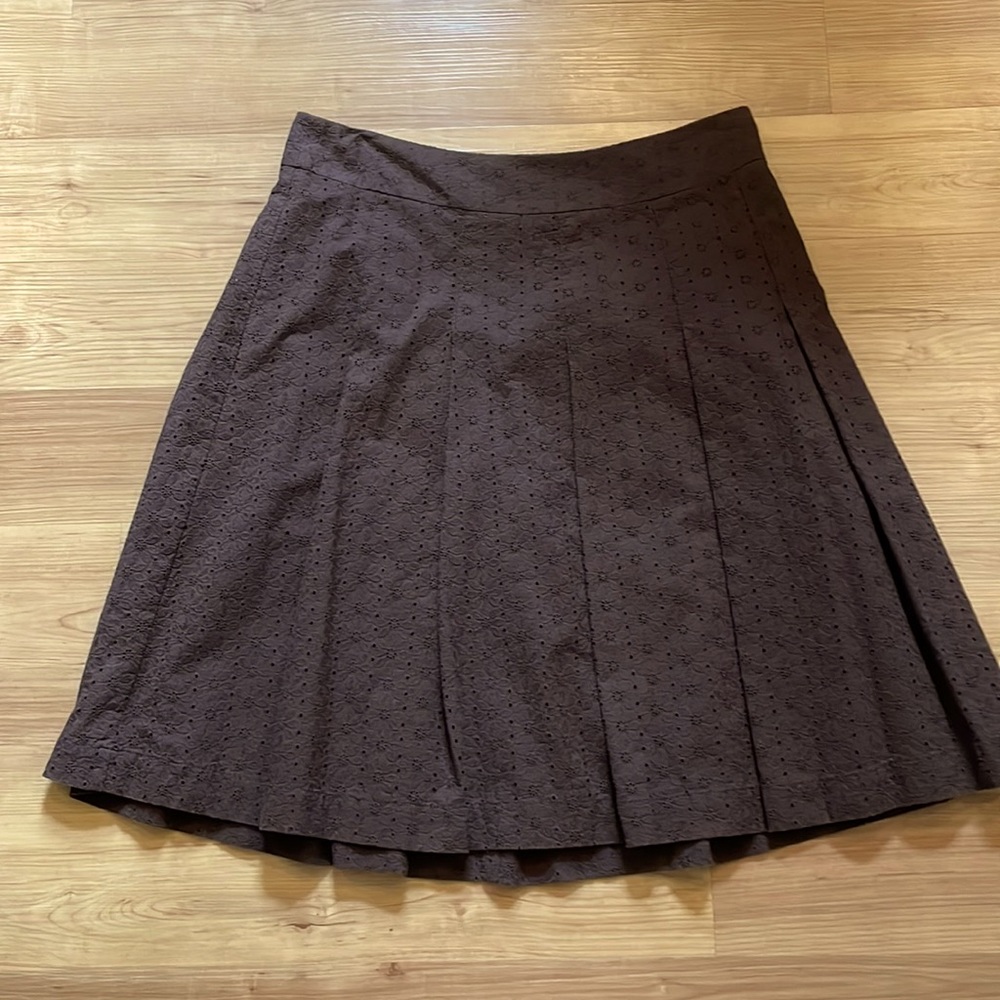 Charter Club Dark Brown Eyelet Skirt sz14